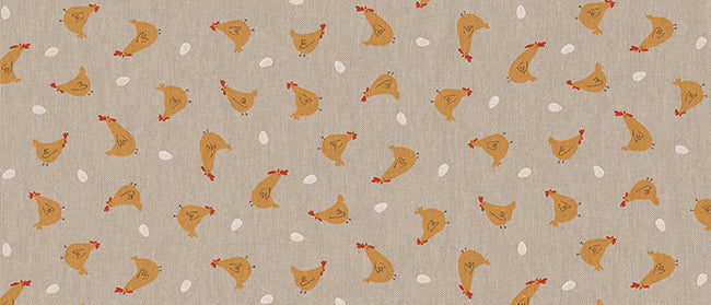 Dekostoff - Halbpanama - Leinenoptik - Ostern - Huhn & Ei