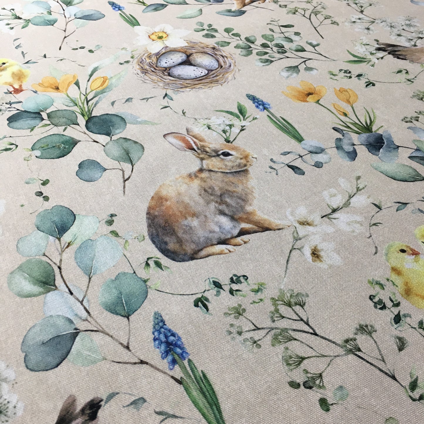 Edler Dekostoff - Digital Print - Ostern - Happy Spring Scene