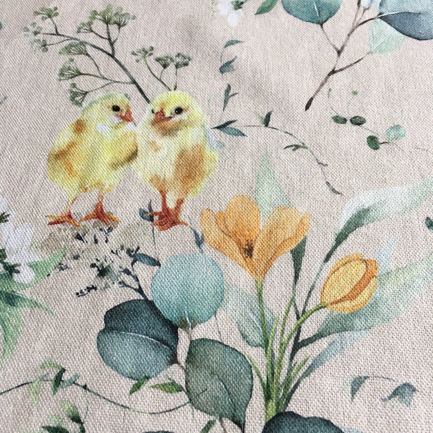 Edler Dekostoff - Digital Print - Ostern - Happy Spring Scene