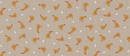 Dekostoff - Halbpanama - Leinenoptik - Ostern - Huhn & Ei