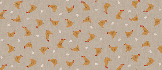 Dekostoff - Halbpanama - Leinenoptik - Ostern - Huhn & Ei