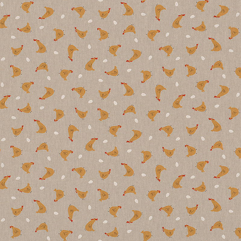 Dekostoff - Halbpanama - Leinenoptik - Ostern - Huhn & Ei