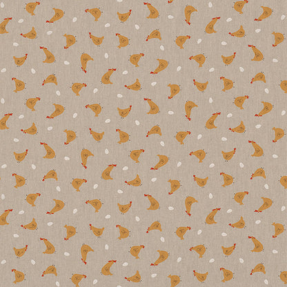 Dekostoff - Halbpanama - Leinenoptik - Ostern - Huhn & Ei