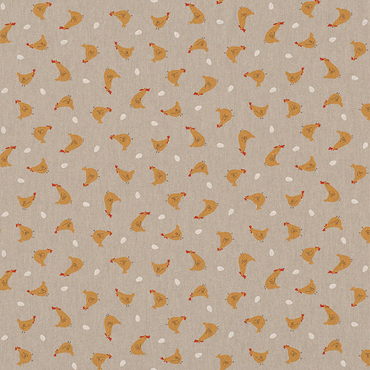 Dekostoff - Halbpanama - Leinenoptik - Ostern - Huhn & Ei