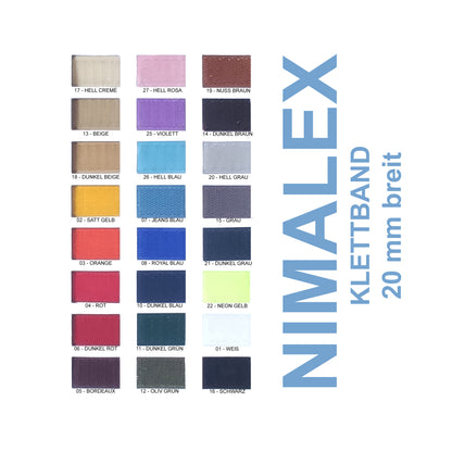 20 cm Klettband / Klettverschluss zum Annähen | 20 mm breit | 1 Stück Hakenband + 1 Stück Flauschband